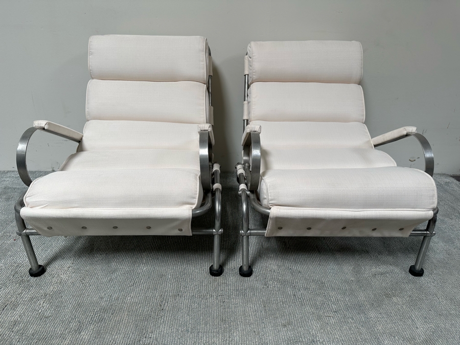 Warren McArthur Vintage Art Deco Very Rare Armchairs With Hockey Puck Feet, A Pair - See Photos For Several Blemishes 29W X 37D X 32H [Photo 15]