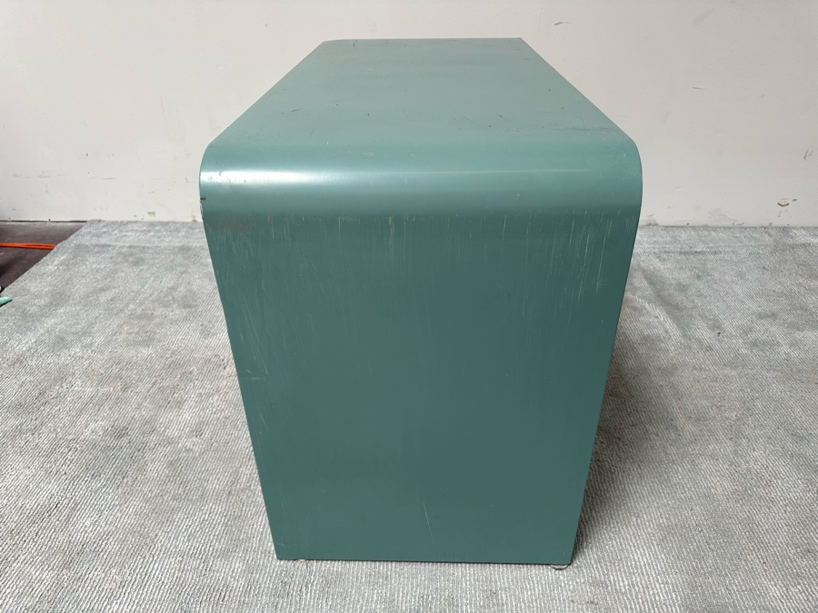 Norman Bel Geddes Vintage Art Deco Machine Age Metal Two-Tone Three-Drawer Desk By Simmons 43W X 21D X 29.5H [Photo 12]