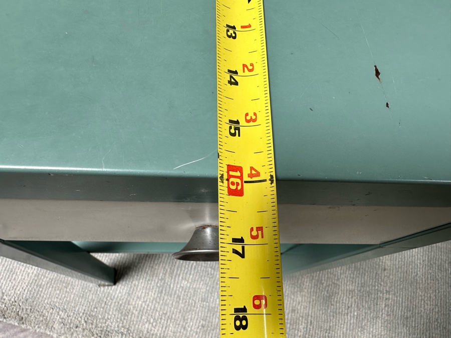 Norman Bel Geddes Vintage Art Deco Machine Age Metal Bedroom Set: Pair Of Highboy Dressers 33.5W X 19D X 40.5H And Pair Of Matching Nightstands Side Tables 16W X 16D X 28H By Simmons Furniture [Photo 24]