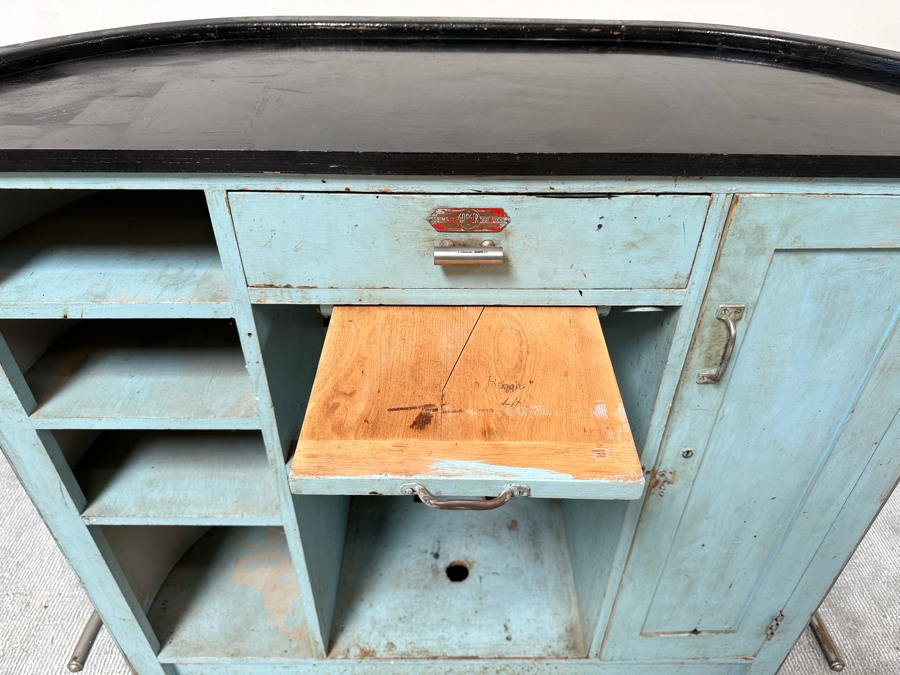 Vintage Art Deco Train Car Mirrored Bar 53W X 24D X 42H By Ganger Inc, 56 W. 45 St, New York With Matching Art Deco Etched Glass Period Mirror 36 X 32 (Shown In Additional Photos) - See Photos [Photo 12]