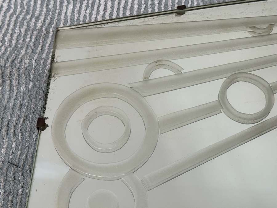 Vintage Art Deco Train Car Mirrored Bar 53W X 24D X 42H By Ganger Inc, 56 W. 45 St, New York With Matching Art Deco Etched Glass Period Mirror 36 X 32 (Shown In Additional Photos) - See Photos [Photo 26]