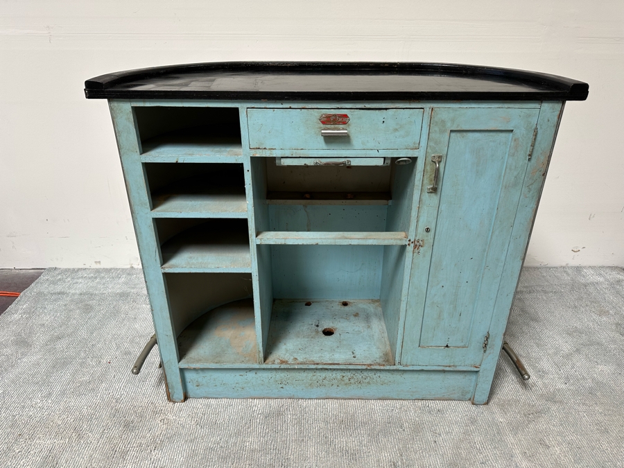 Vintage Art Deco Train Car Mirrored Bar 53W X 24D X 42H By Ganger Inc, 56 W. 45 St, New York With Matching Art Deco Etched Glass Period Mirror 36 X 32 (Shown In Additional Photos) - See Photos [Photo 2]