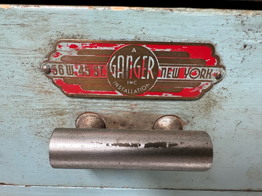 Vintage Art Deco Train Car Mirrored Bar 53W X 24D X 42H By Ganger Inc, 56 W. 45 St, New York With Matching Art Deco Etched Glass Period Mirror 36 X 32 (Shown In Additional Photos) - See Photos [Photo 13]