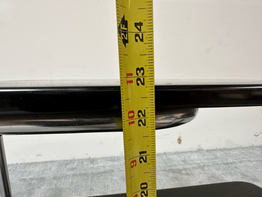 Alfons Bach (1904-1999, German) Vintage Art Deco Machine Age Bauhaus Tubular Chrome Two Tier End Table For Lloyd 25W X 12D X 23H [Photo 12]