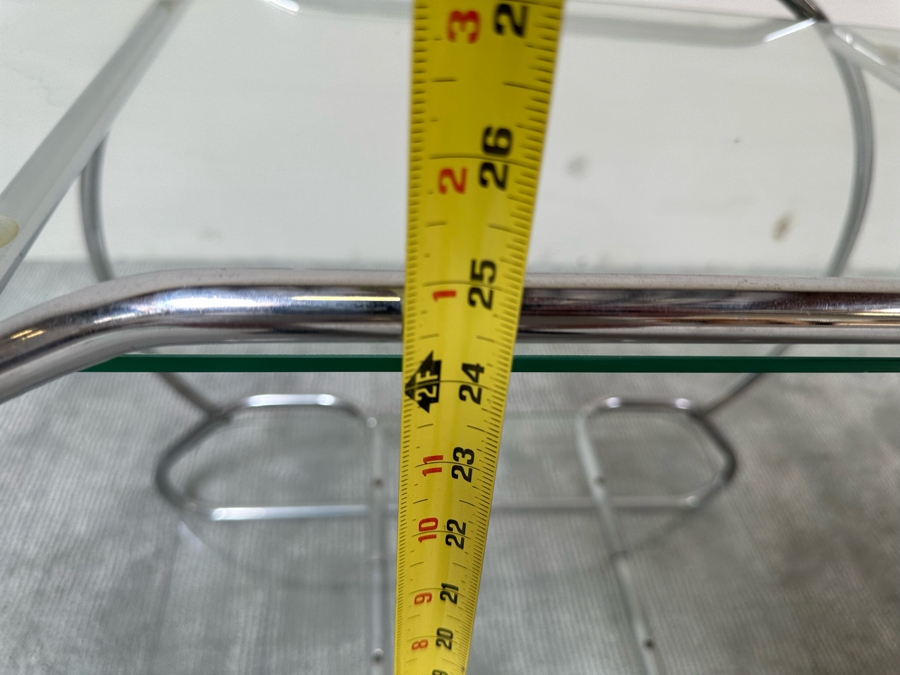 Vintage Art Deco Machine Age Tubular Chrome Two Tier Table 26W X 16D X 25H [Photo 10]