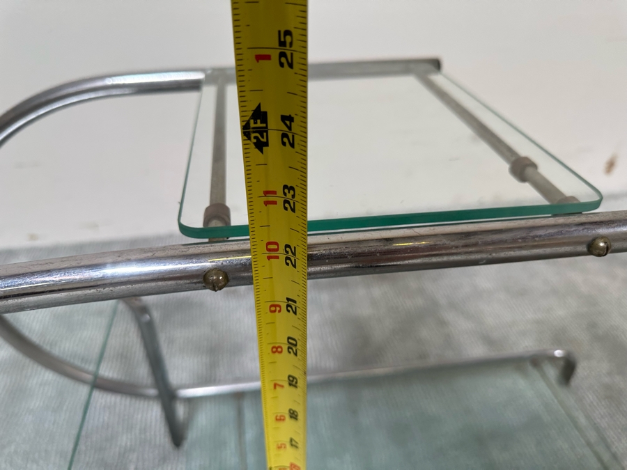 Vintage Art Deco Machine Age Chrome Tubular Support Etagere For Plants Attributed To Emile Guyot For Thonet 42W X 12D X 22H [Photo 17]