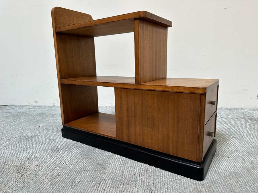 Vintage Art Deco Bookcase Bookshelf With Pair Of Drawers 27.5W X 11D X 25.5H [Photo 5]