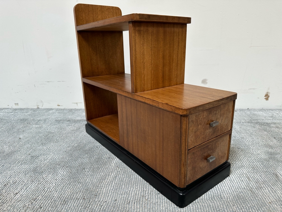 Vintage Art Deco Bookcase Bookshelf With Pair Of Drawers 27.5W X 11D X 25.5H [Photo 2]