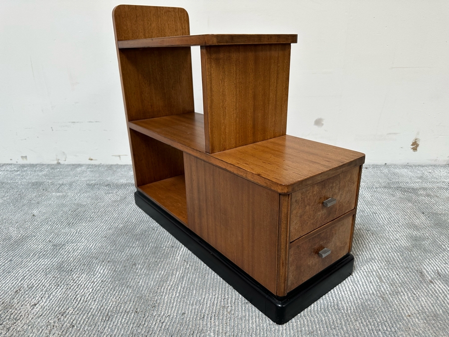 Vintage Art Deco Bookcase Bookshelf With Pair Of Drawers 27.5W X 11D X 25.5H [Photo 3]