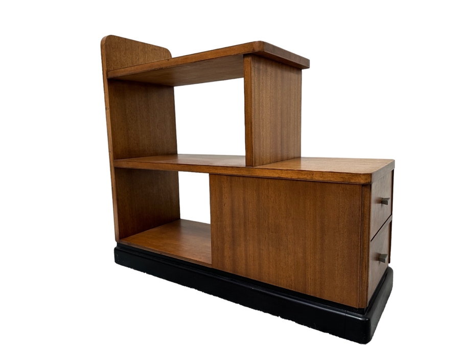 Vintage Art Deco Bookcase Bookshelf With Pair Of Drawers 27.5W X 11D X 25.5H [Photo 1]