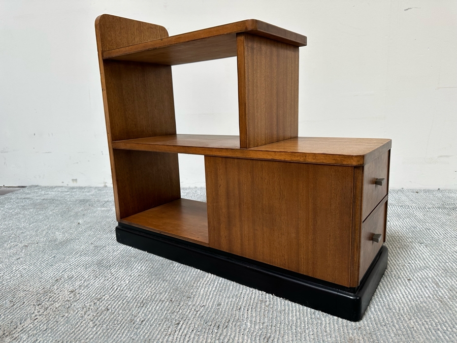 Vintage Art Deco Bookcase Bookshelf With Pair Of Drawers 27.5W X 11D X 25.5H [Photo 6]