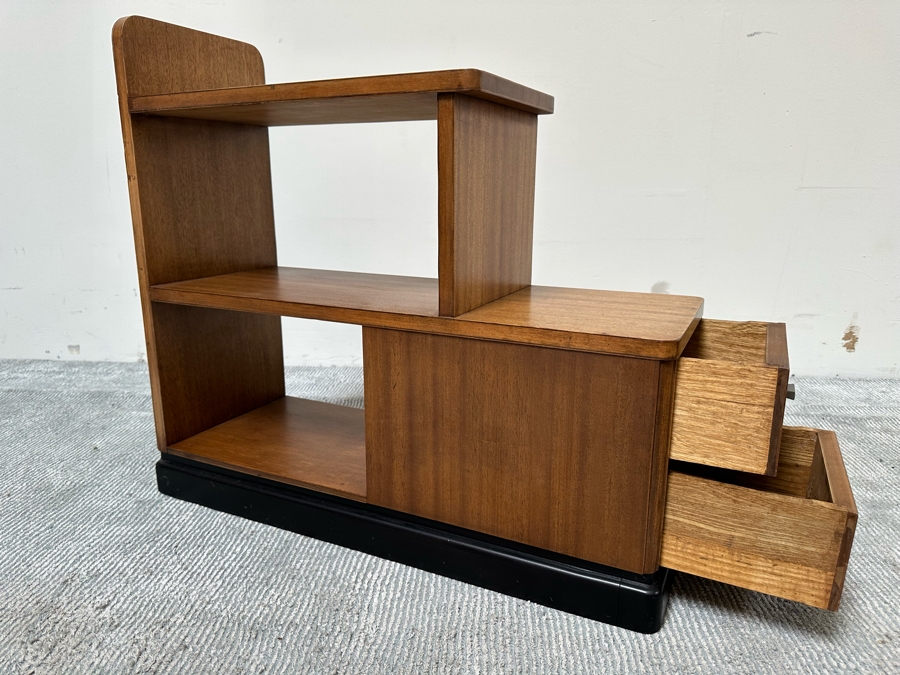 Vintage Art Deco Bookcase Bookshelf With Pair Of Drawers 27.5W X 11D X 25.5H [Photo 10]