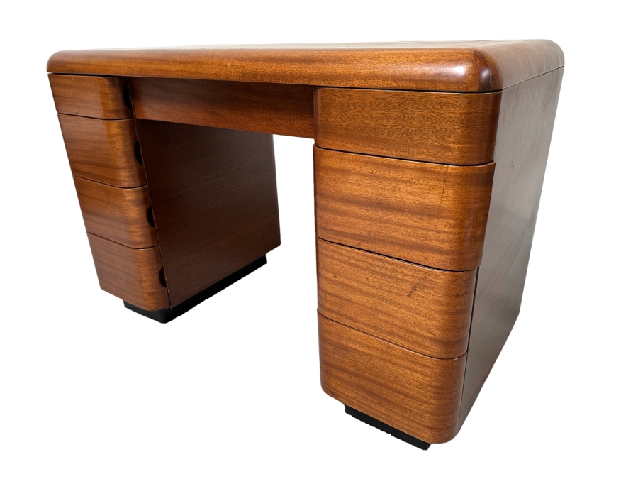 Vintage Bentwood Pedestal Desk By Paul Goldman For Plymold Plymodern Furniture Plywood 44.5W X 22D X 31H [Photo 2]