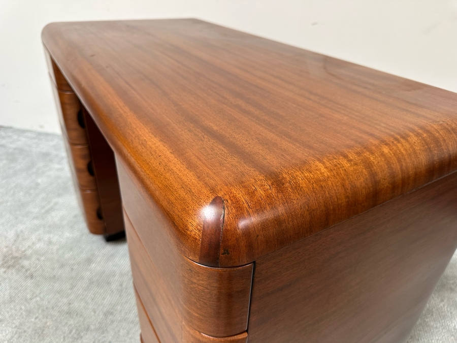 Vintage Bentwood Pedestal Desk By Paul Goldman For Plymold Plymodern Furniture Plywood 44.5W X 22D X 31H [Photo 17]