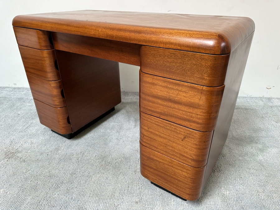 Vintage Bentwood Pedestal Desk By Paul Goldman For Plymold Plymodern Furniture Plywood 44.5W X 22D X 31H [Photo 12]