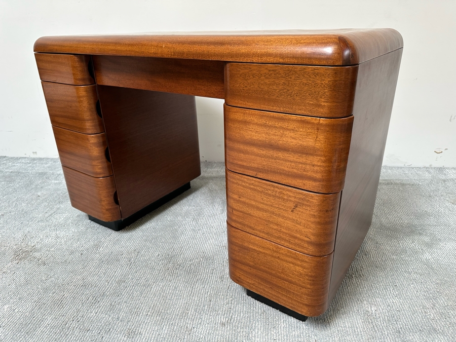 Vintage Bentwood Pedestal Desk By Paul Goldman For Plymold Plymodern Furniture Plywood 44.5W X 22D X 31H [Photo 11]