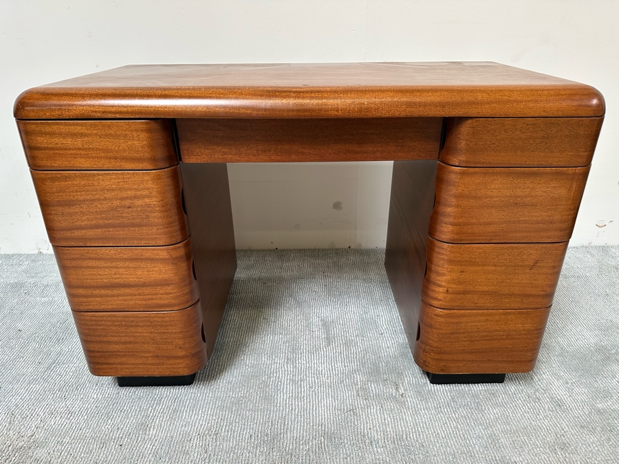 Vintage Bentwood Pedestal Desk By Paul Goldman For Plymold Plymodern Furniture Plywood 44.5W X 22D X 31H [Photo 4]