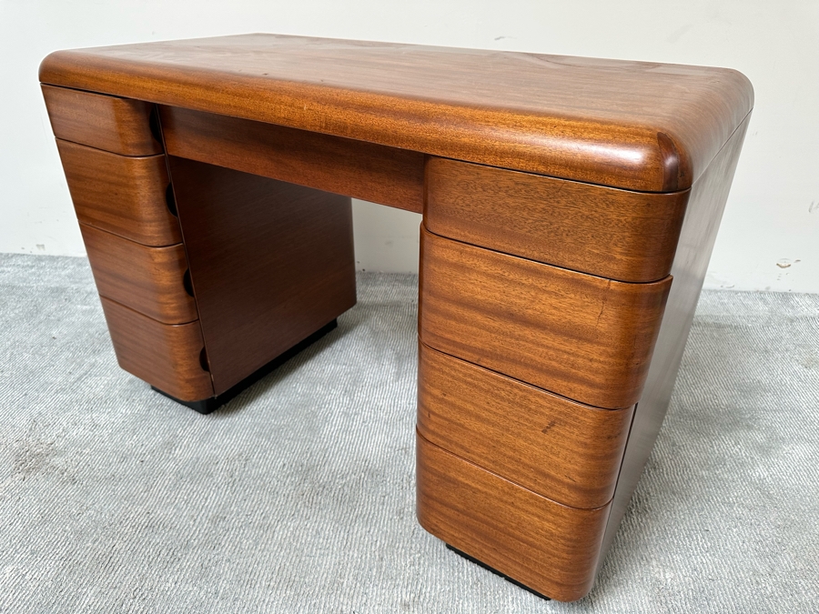 Vintage Bentwood Pedestal Desk By Paul Goldman For Plymold Plymodern Furniture Plywood 44.5W X 22D X 31H [Photo 13]