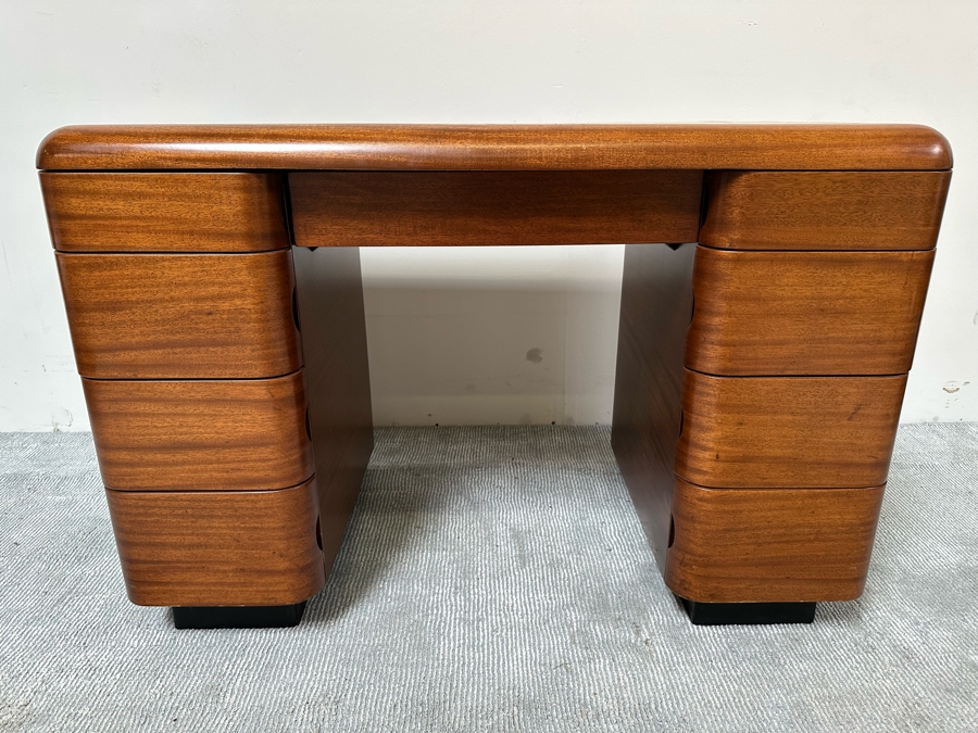 Vintage Bentwood Pedestal Desk By Paul Goldman For Plymold Plymodern Furniture Plywood 44.5W X 22D X 31H [Photo 5]