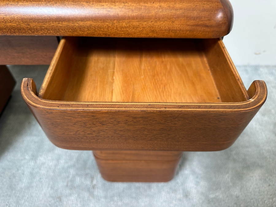 Vintage Bentwood Pedestal Desk By Paul Goldman For Plymold Plymodern Furniture Plywood 44.5W X 22D X 31H [Photo 10]