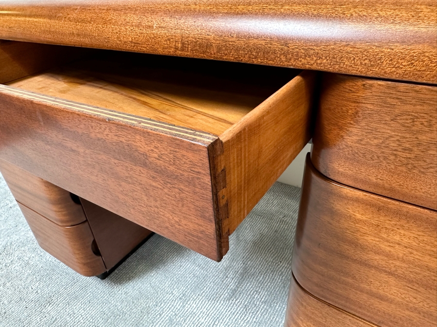 Vintage Bentwood Pedestal Desk By Paul Goldman For Plymold Plymodern Furniture Plywood 44.5W X 22D X 31H [Photo 7]