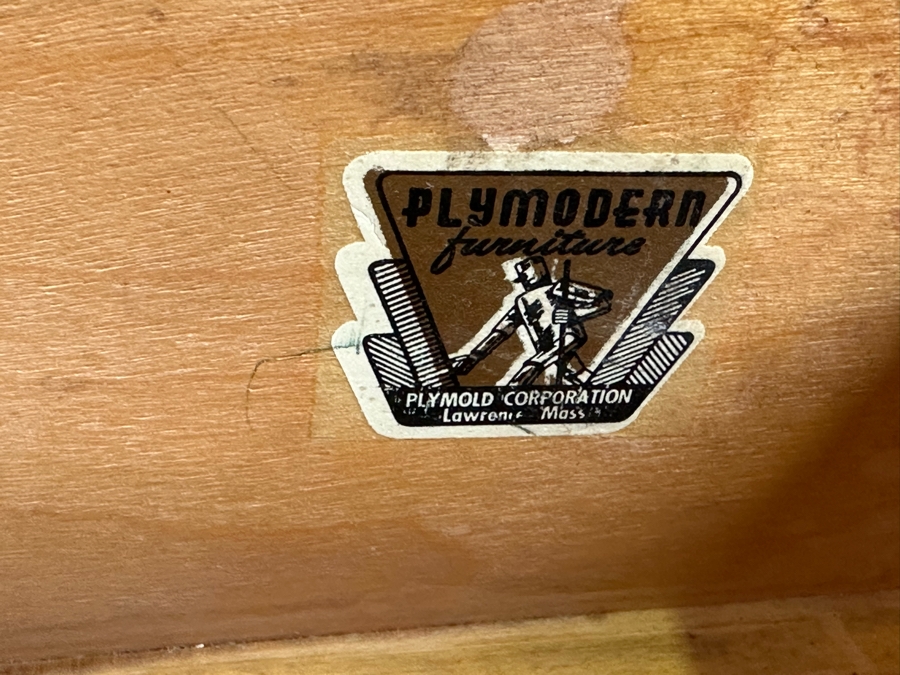 Vintage Bentwood Vanity Desk 44.5W X 18.5D X 24H With Matching Stool 22.5W X 17D X 17H By Paul Goldman For Plymold Plymodern Furniture Plywood 44.5W X 22D X 21H [Photo 14]