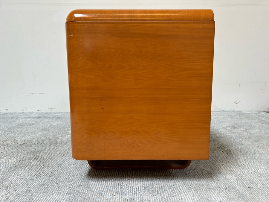 Vintage Bentwood Vanity Desk 44.5W X 18.5D X 24H With Matching Stool 22.5W X 17D X 17H By Paul Goldman For Plymold Plymodern Furniture Plywood 44.5W X 22D X 21H [Photo 23]