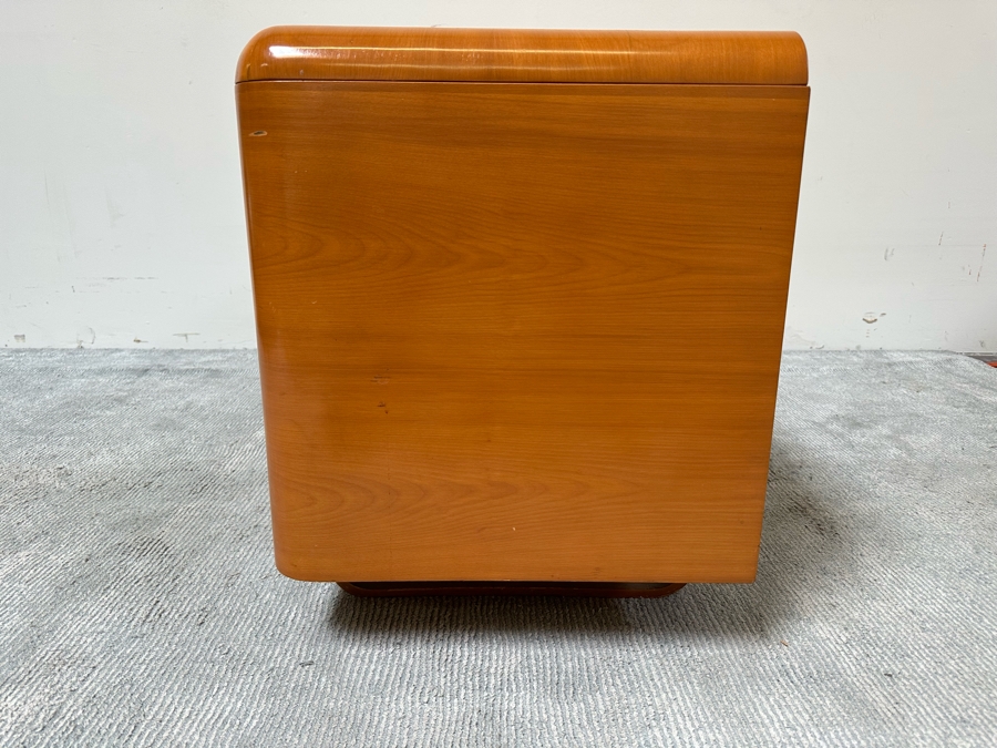 Vintage Bentwood Vanity Desk 44.5W X 18.5D X 24H With Matching Stool 22.5W X 17D X 17H By Paul Goldman For Plymold Plymodern Furniture Plywood 44.5W X 22D X 21H [Photo 22]