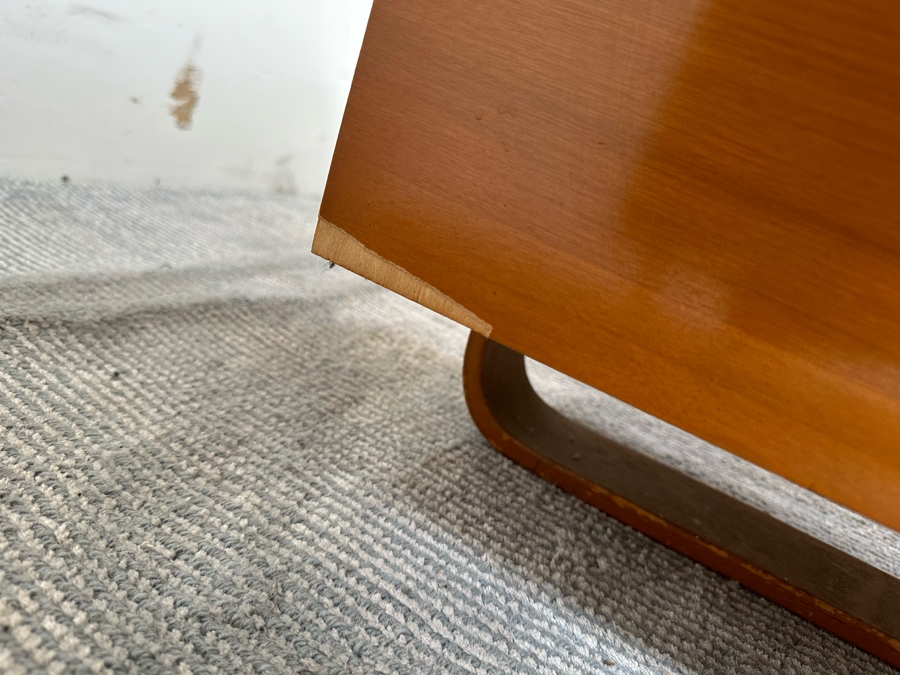 Vintage Bentwood Vanity Desk 44.5W X 18.5D X 24H With Matching Stool 22.5W X 17D X 17H By Paul Goldman For Plymold Plymodern Furniture Plywood 44.5W X 22D X 21H [Photo 19]