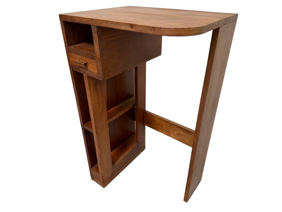 Vintage Art Deco Bookcase Bookshelf Side Table With Drawer 19W X 14.5D X 33H [Photo 2]