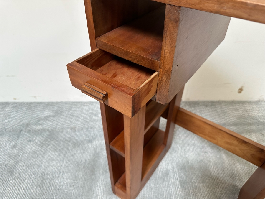 Vintage Art Deco Bookcase Bookshelf Side Table With Drawer 19W X 14.5D X 33H [Photo 7]