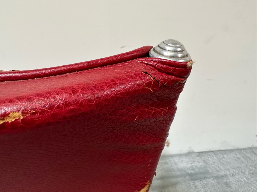 Warren McArthur (1885-1961, American) Vintage Art Deco Machine Age Aluminum Lounge Chair Armchair With Hockey Puck Feet (One Puck Missing) 23W X 24D X 33H (Needs Reupholstering) [Photo 15]