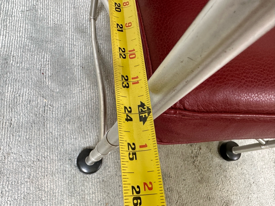 Warren McArthur (1885-1961, American) Vintage Art Deco Machine Age Aluminum Lounge Chair Armchair With Hockey Puck Feet (One Puck Missing) 23W X 24D X 33H (Needs Reupholstering) [Photo 20]