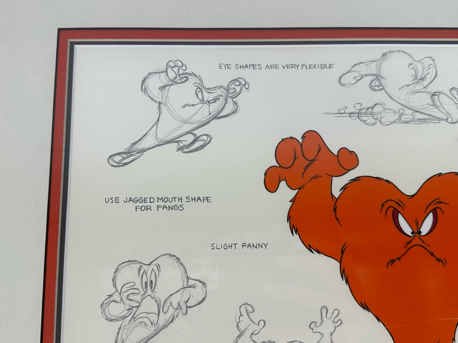 Warner Bros Animation Art Limited Edition Sericel 1997 Titled 'Model Sheet: Gossamer' Numbered 374 Of 750 16 X 13 Framed 25 X 22 [Photo 6]