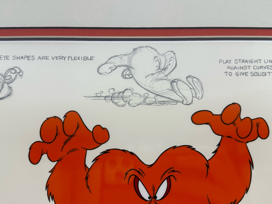 Warner Bros Animation Art Limited Edition Sericel 1997 Titled 'Model Sheet: Gossamer' Numbered 374 Of 750 16 X 13 Framed 25 X 22 [Photo 12]