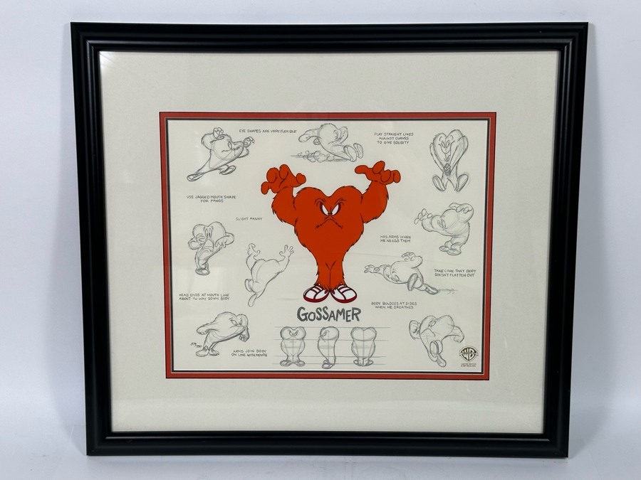 Warner Bros Animation Art Limited Edition Sericel 1997 Titled 'Model Sheet: Gossamer' Numbered 374 Of 750 16 X 13 Framed 25 X 22 [Photo 2]