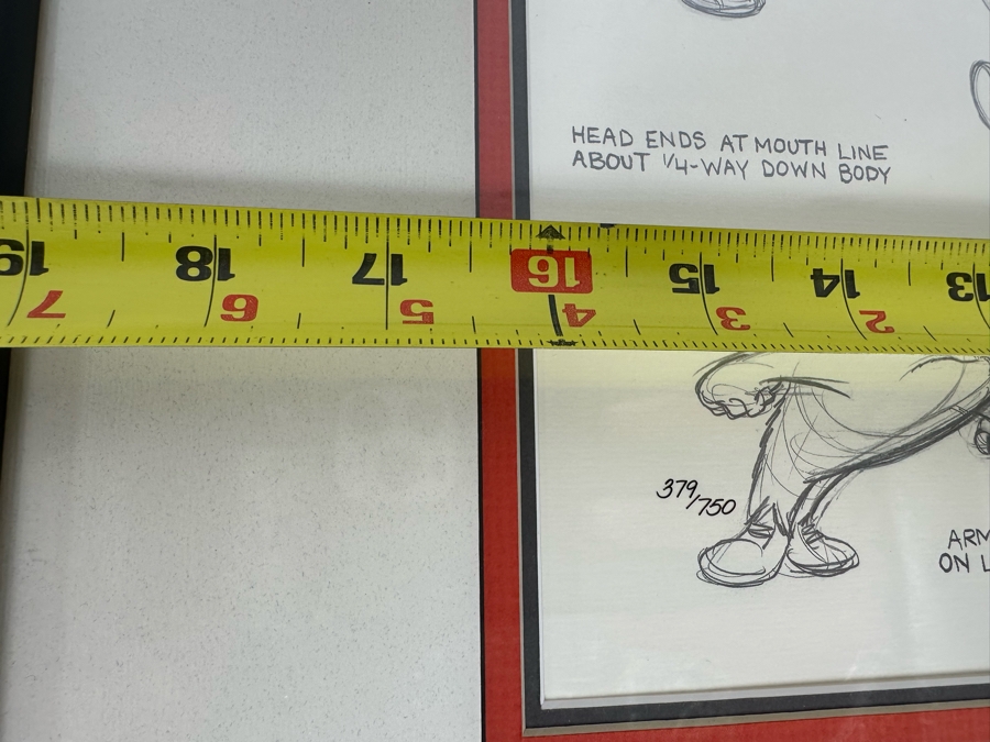 Warner Bros Animation Art Limited Edition Sericel 1997 Titled 'Model Sheet: Gossamer' Numbered 374 Of 750 16 X 13 Framed 25 X 22 [Photo 13]