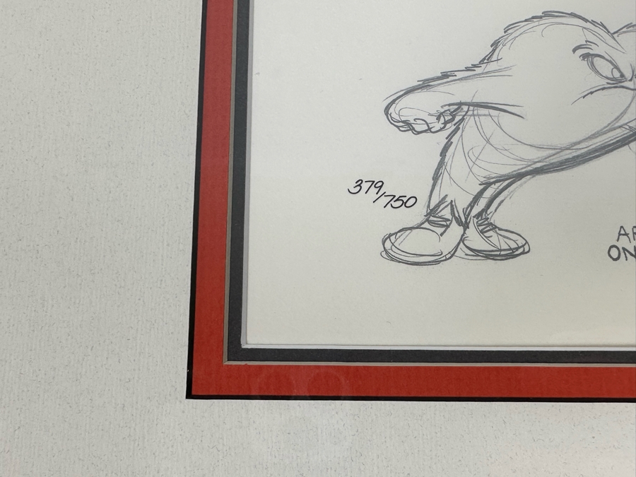 Warner Bros Animation Art Limited Edition Sericel 1997 Titled 'Model Sheet: Gossamer' Numbered 374 Of 750 16 X 13 Framed 25 X 22 [Photo 3]