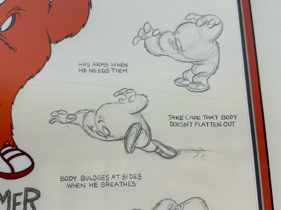 Warner Bros Animation Art Limited Edition Sericel 1997 Titled 'Model Sheet: Gossamer' Numbered 374 Of 750 16 X 13 Framed 25 X 22 [Photo 10]