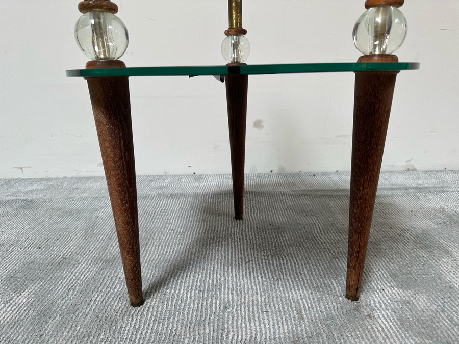 Vintage Art Deco Two Tier Mirrored Side Table 22W X 27H [Photo 8]