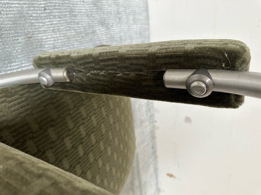 Warren McArthur For Namco Vintage Art Deco Aluminum Lounge Chair With Mohair Fabric 24W X 26D X 34H [Photo 11]