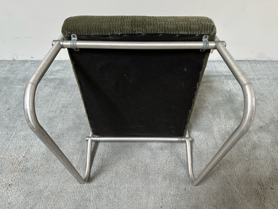 Warren McArthur For Namco Vintage Art Deco Aluminum Lounge Chair With Mohair Fabric 24W X 26D X 34H [Photo 10]