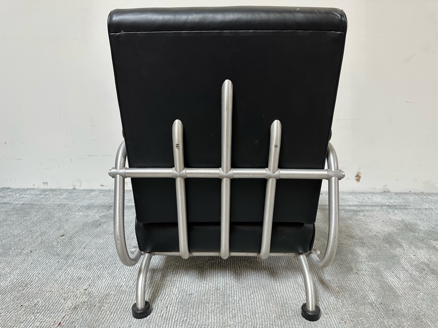 Warren McArthur Lounge Chair Aluminum Armchair With Hockey Puck Feet Vintage Art Deco 25W X 34D