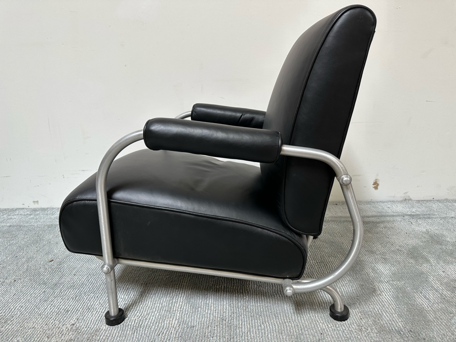 Warren McArthur Lounge Chair Aluminum Armchair With Hockey Puck Feet Vintage Art Deco 25W X 34D X 31H [Photo 9]