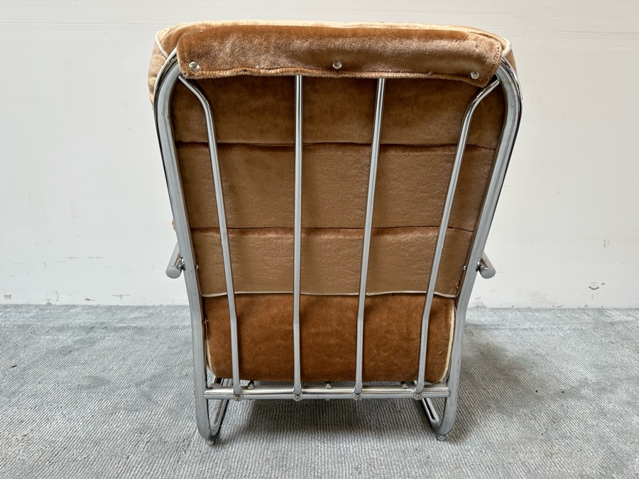 Vintage Art Deco Chrome Lounge Chair Armchair, Unattributed 26W X 36D X 33H [Photo 7]