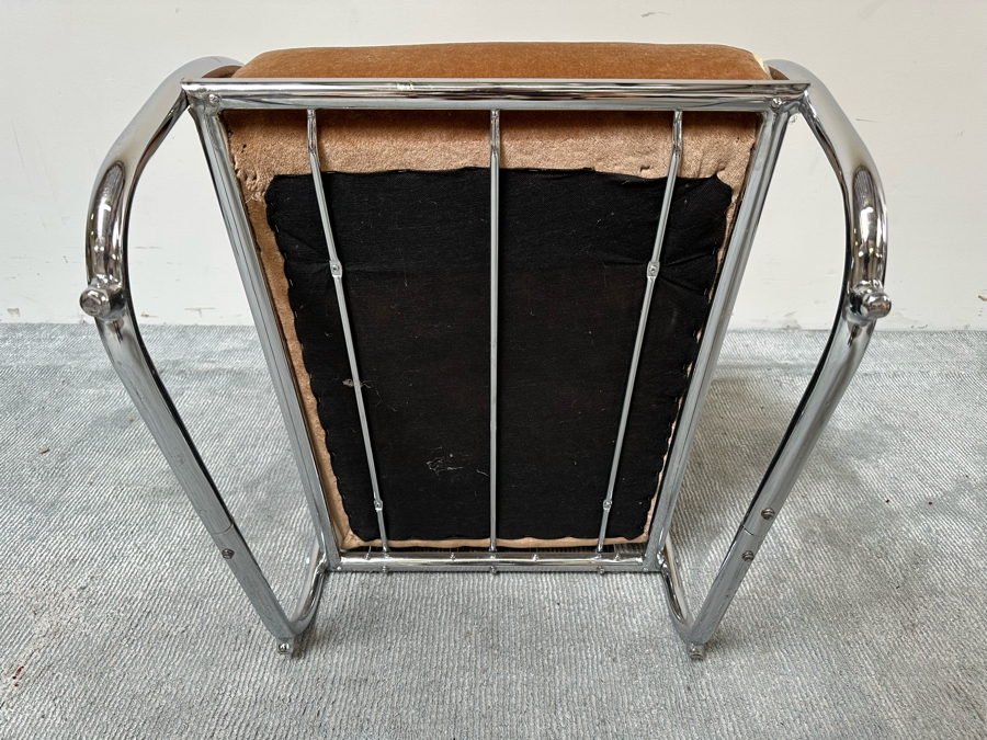 Vintage Art Deco Chrome Lounge Chair Armchair, Unattributed 26W X 36D X 33H [Photo 12]