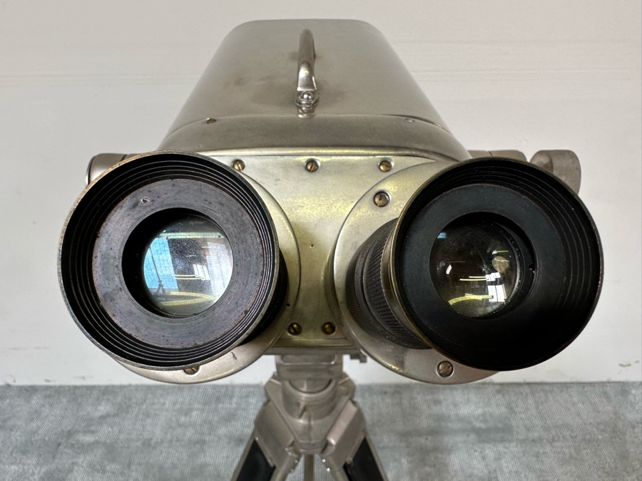 Restoration Hardware Replica WWII Celestial Binoculars For Searching The Skies From The Decks Of World War II Naval Ships With Tripod Base 24W X 18D X 54H [Photo 11]