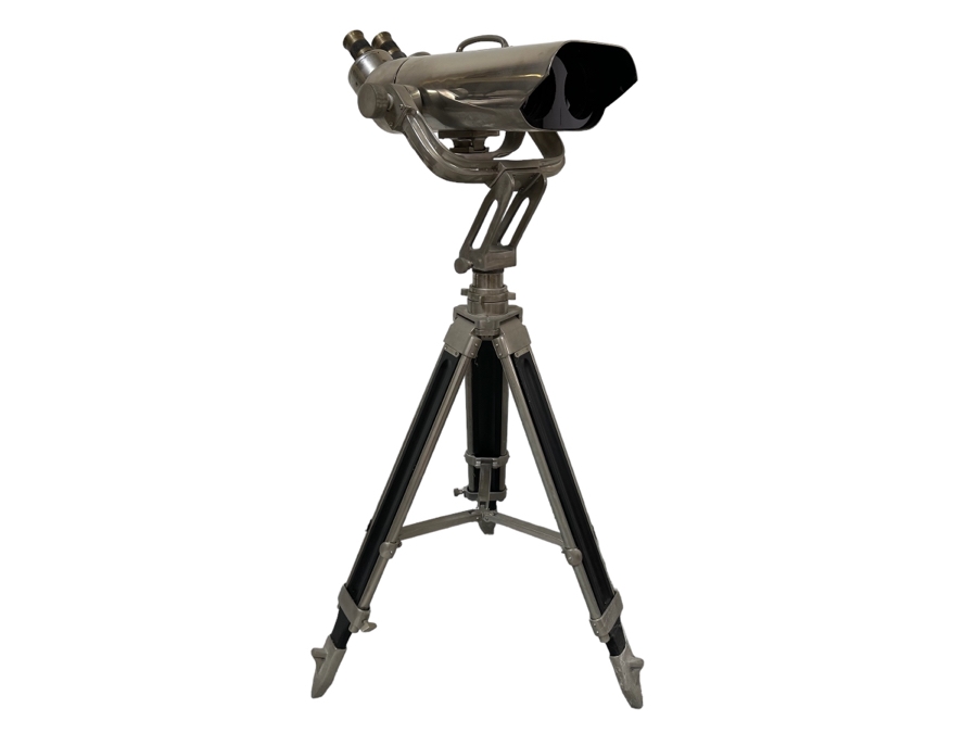 Restoration Hardware Replica WWII Celestial Binoculars For Searching The Skies From The Decks Of World War II Naval Ships With Tripod Base 24W X 18D X 54H