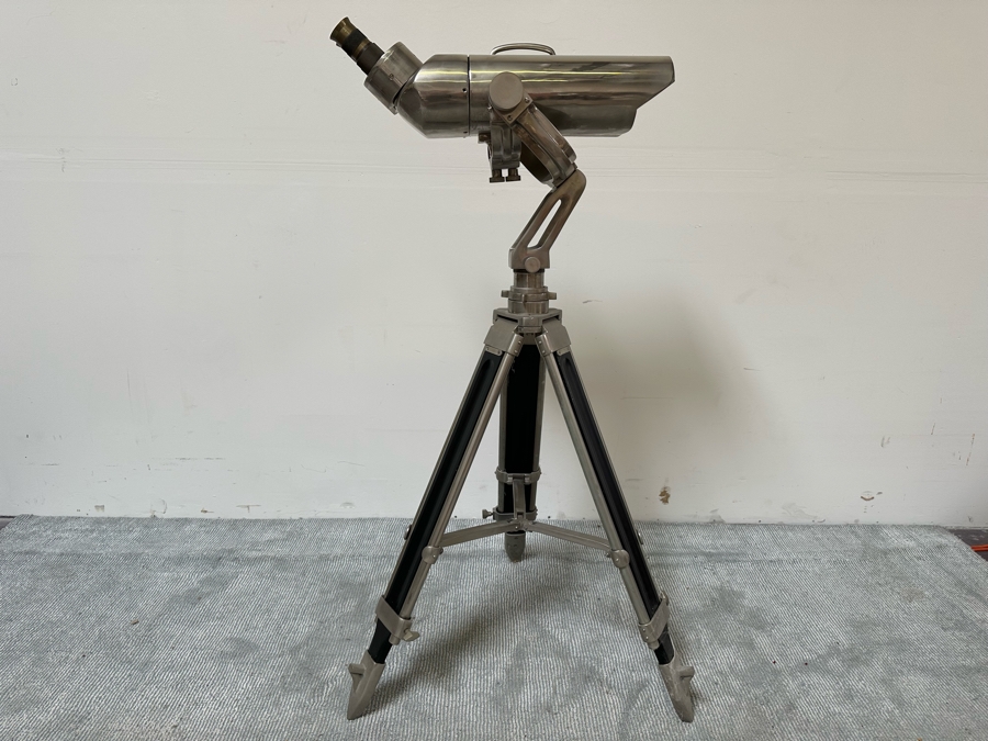 Restoration Hardware Replica WWII Celestial Binoculars For Searching The Skies From The Decks Of World War II Naval Ships With Tripod Base 24W X 18D X 54H [Photo 3]