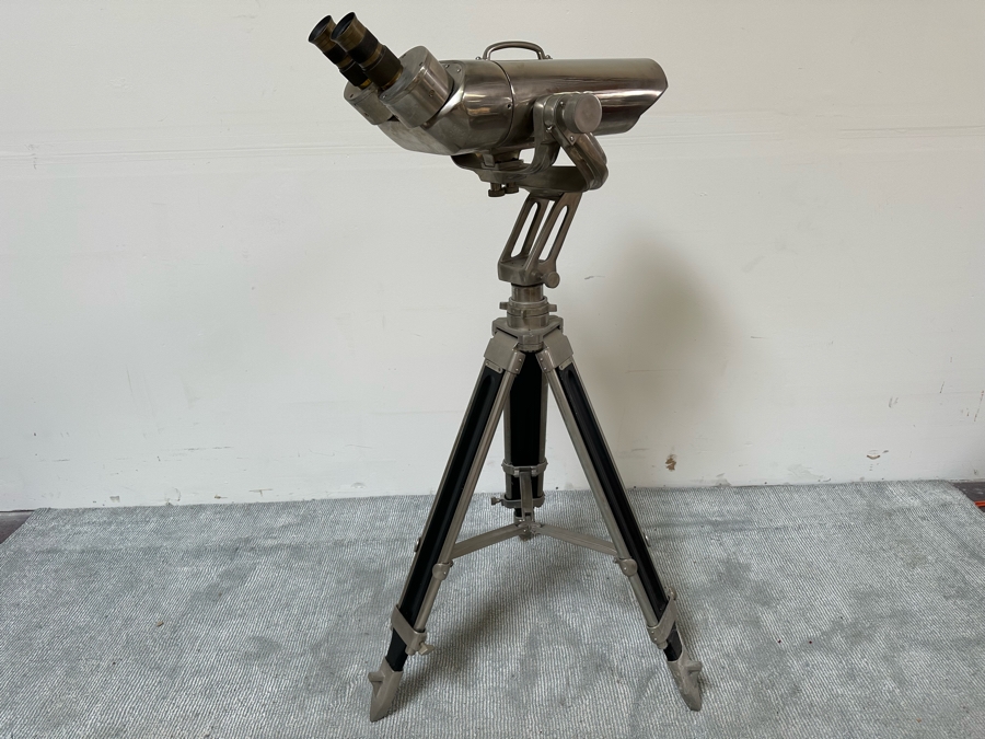 Restoration Hardware Replica WWII Celestial Binoculars For Searching The Skies From The Decks Of World War II Naval Ships With Tripod Base 24W X 18D X 54H [Photo 8]